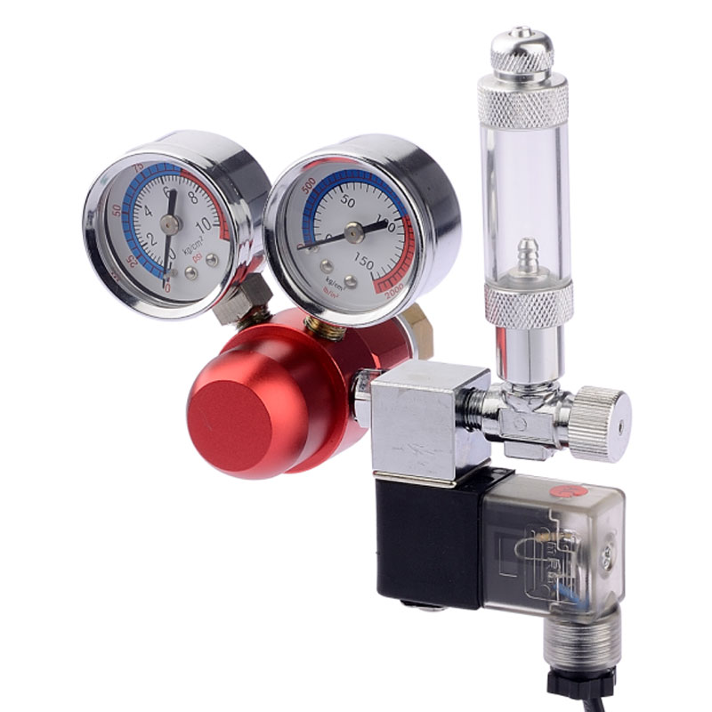 ST-04 Regolatore di CO2 per acquario con doppio manometro e contabolle singolo